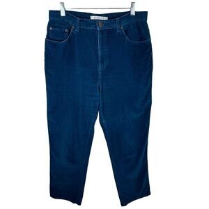 Vintage Bill Blass Y2K Teal Cotton Straight Leg High Rise Corduroy Pants Size 12